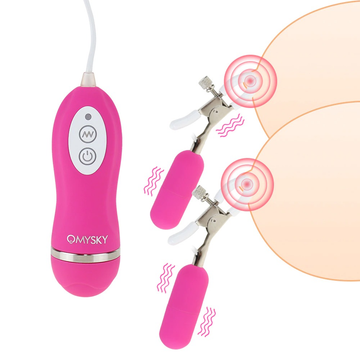 Vibrating Nipple Clamps with Wired Remote Control / Adult Sex Toys - EVE's SECRETS
